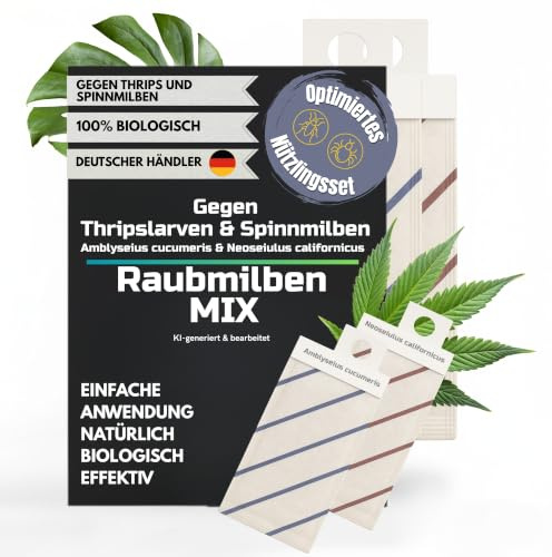 GardenTaurus Raubmilben Mix 32 Tüten gegen Thrips, Spinnmilben, Weiße Fliege und weitere Schädlinge - biologische Schädlingsbekämpfung (32, Mix gegen Spinnmilbe/Thrips)