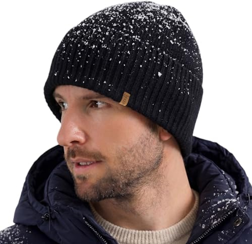 TOP-EX XL/XXL Merinowolle Wasserabweisend Mütze Herren Damen Warme Wintermütze mit Fleecefutter Woll Strickmütze Männer Frauen Winddichte Laufen Beanie Herren Mütze Winter
