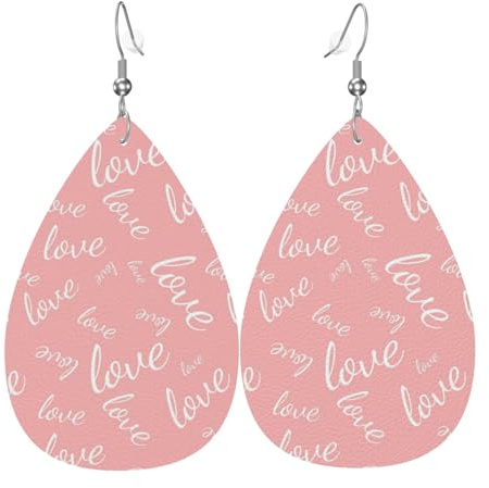 Orecchini Da Donna Pelle Sintetica Heart Day Love Pattern Lacrima Orecchino Design Di Fascia Alta Per Every Outfit Feste E Appuntamenti