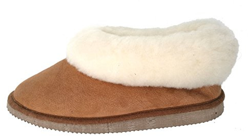 chaussons hommes camel fourrés peau de mouton - tannage naturel - 43