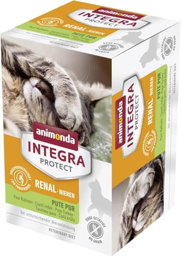 Animonda INTEGRA Protect Nourriture Humide pour Chat Renal Dinde Pur (6 x 100 g), recommandée par Le vétérinaire en Cas d'insuffisance rénale, complément Alimentaire développé avec des vétérinaires