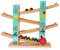 TOWO Pure Wooden Zig Zag Car Ramp - Slide Run with 4 Cars Playset - Click Clack Track Racing Toy for Toddlers Boys Girls Ages 1-4