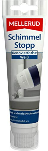 Mellerud Schimmel Stopp Ausbesserungsfarbe Weiß | 1 x 90 ml | Weiße Dispersionsfarbe mit starker Deckkraft für schnelles und bequemes Ausbessern von Stellen nach Schimmelbeseitigung.