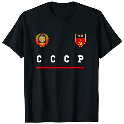 CCCP Sport/Fußball-Trikot mit Flagge, Fußballtrikot, Poccnr T-Shirt