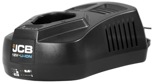 JCB 12V 2.4A Charger - Rapid Charging 30 minutes (1.5Ah), 45 minutes (2.0Ah) Charge Time - Compatible with JCB 12V power tools - 3 Year Warranty