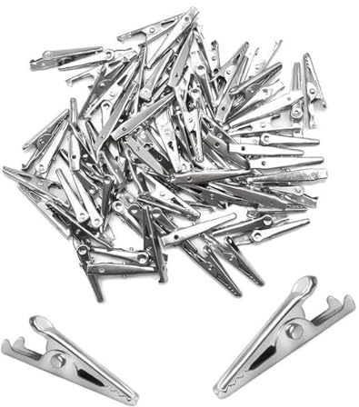 100 Stück Metall Krokodilklemmen, Krokodilklemmen, Kabelklemmen, Langlebige, Handgefertigte DIY Klemme, Federklemmen, für Elektrik, 28mm