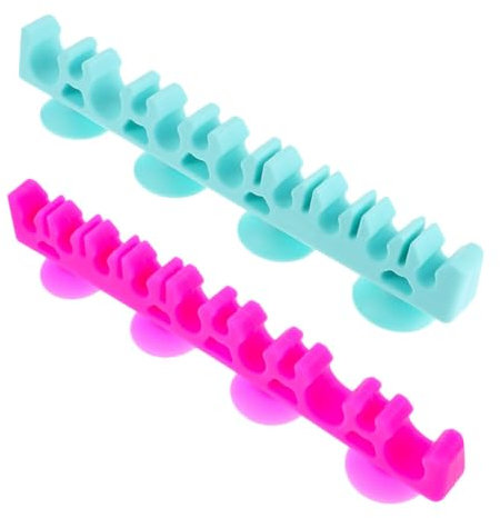 IWOWHERO 2stücke Silikon Makeup Pinsel Mit Saugnapf Für Natürliche Trocknung Von Kosmetikpinseln Organizer Für Schminktisch Und Badezimmer