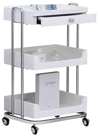 Beauty Rollwagen mit Rollen für Friseur-Spa, kompakt, 50 x 38 x 85 cm, Grau