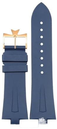 NBCNZCTSAS Cinturino in gomma adatto for Vacheron Constantin p47040 47450 49150 VC Convex Orologi cinturino da uomo in silicone cinturino 25 * 8mm(Blue pin rose gold)