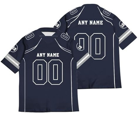 Generisch Personalisiertes American Football Trikot, Individuelles Trikot mit Namen, Nummer und Logo, für Kinder, Erwachsene, Jungen, Mädchen, Männer, Frauen