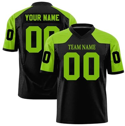 WEOPLKIN Camiseta Futbol Personalizada para Hombre/Mujer/Niño, Personalizar Camisetas con Número de Nombre verde