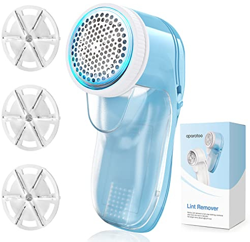 Lint Remover Fabric Shaver, Electric Lint Bobble Remover for Clothes Lint Remover Debobbler Clothes Shaver 2-In-1 Lint Roller Wool Defuzzer Fluff Remover Quick and Effective (3 Blades Included)
