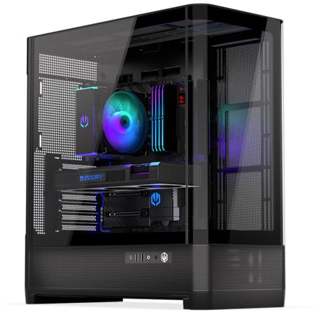 ENDORFY Aquarius 8000 Flex, ATX Fishtank Case, Panoramic Glass Design, AIO up to 420 mm, CPU Cooler up to 179 mm, Space for 10 Fans, USB-C 10 Gbps, GPU up to 450 mm, Supports Vertical GPU Mounting