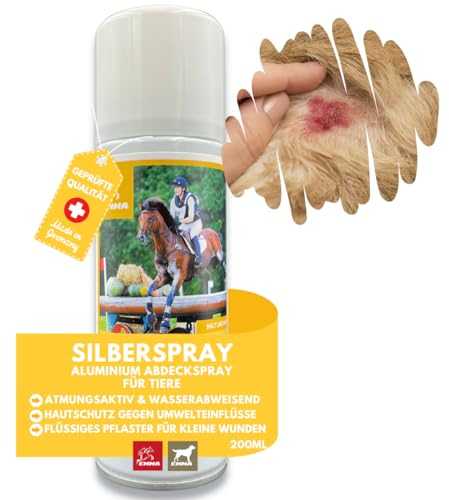 EMMA Silberspray Hund Pferd Katze für Tiere 200ml I Silber Spray Wundverband - Wundspray Hund - Silberspray Pferd zur Wundversorgung & Wundschutz - gegen Juckreiz für Hunde I Sprühpflaster wasserfest