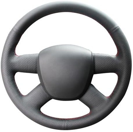 MEWANT Lenkradbezug zum Nähen für Genähter für Audi A3 (a4) Sportback A4 | Genähter für Audi A3 (a4) Sportback A4 (B8) B7 A6 (C6) 4-Speichen / Ohne Multifunktionstaste / Lenkradzubehör Atmungsaktiv
