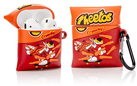 YIGEYI Airpods - Custodia in silicone compatibile con gli Airpods 1 e 2 custodia per cartoni animati 3D carina divertente [serie di snack divertenti] (Cheetos)