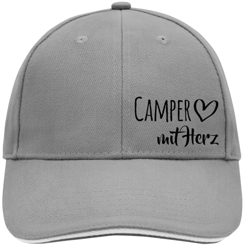Huuraa Cappy Mütze Camper mit Herz Geschenk | Baseballkappe Basecap Kappe Geschenkidee Unisex Baseball Cap