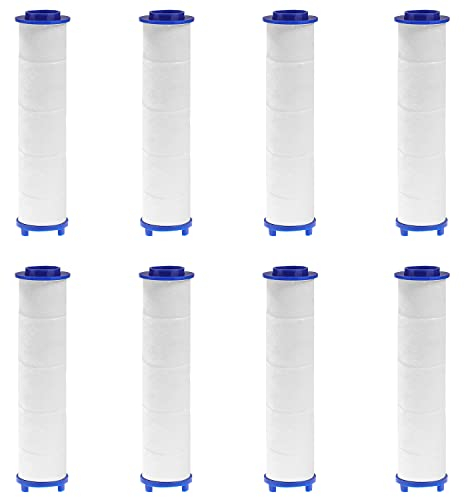 JINXIAN 8 Piezas Filtros de Ducha de algodón PP Filtro de Cartucho Filtro Ducha Recambio Agua Sedimentos Cartucho Filtración de Agua Dura Desmontable para Ducha de Mano de Baño(8 x 2.5cm）