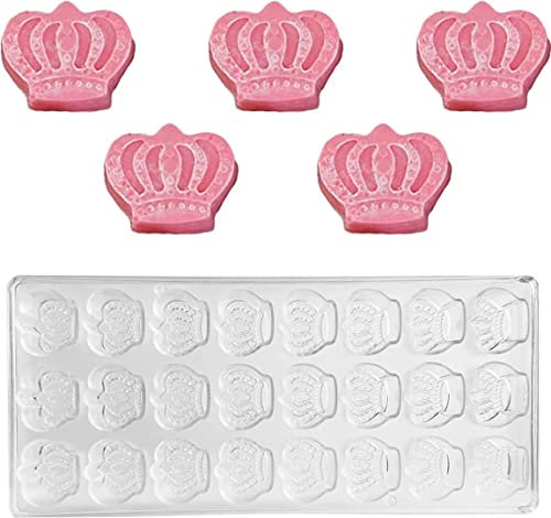 KOMUNJ Transparent Schokoladenform, Pralinenform Backform Backzubehör aus Polycarbonat, Backgeschirr-Backwerkzeug, Küchenbedarf, für DIY-Handarbeit, Maker-Eisform (Kronenform)
