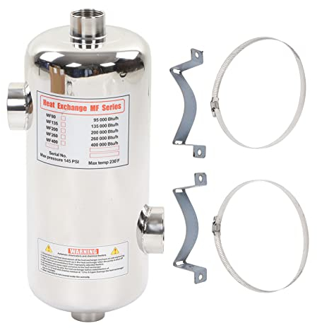 UPQRSG 40 KW Tauchsieder, Pool Wärmetauscher, Tragbarer Warmwasserbereiter, Edelstahl Poolheizung für Spa, Solar Poolheizung, Schwimmbadheizung, Whirlpool Heizung