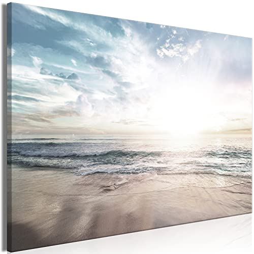 B&D XXL - Akustikbild Meer Bilder Akustikschaum Hochleistungsschallabsorber Schallschutz Leinwand 1 tlg Wandbild Raumakustik Schalldämmung Natur Landschaft b-C-10061-b-a