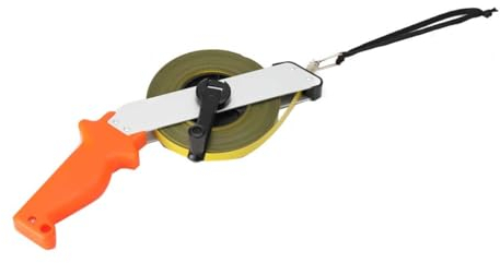 Lfhelper Maßband 50M Stahlbandmaß Präzision Rollbandmaß Bandmaß Rahmenbandmaß Stahl Metallkurbel Maßband mit Handgriff, Kordelzug und Öse Für Gärten Baustelle Großflächige Messung