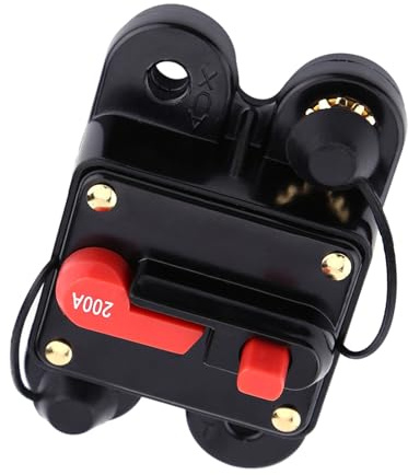 sicherung 200a 12v,12V Sicherungsautomat 300A,Dc12V Praktischer Leistungsschalter Für Auto,Marine,Boot,Fahrrad,Stereo-,Reset-Sicherung,Schalter Und Relais (200A)