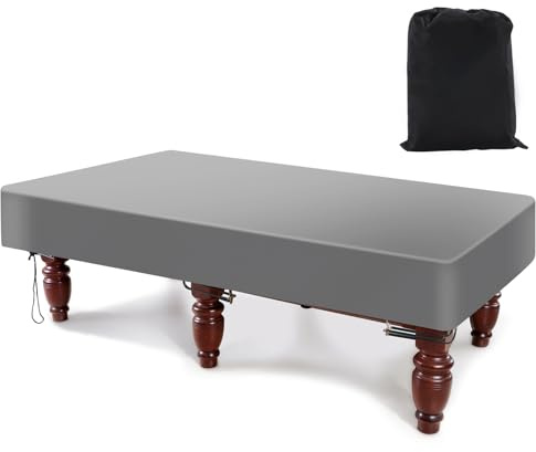 K-Musculo Pool Table Cover, 420D Billiard Table Cover, Waterproof and Tearproof, 6.5/7/7.5/8/8.5/9 Foot Fitted(Grey 6.5 FT-84 L x 48 W x 8 H)