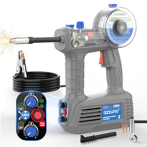 AZZUNO 100Amp Handheld MIG Welder Machine, Gasless MIG Welder Machine, Portable Flux MIG Welding Machine 100V