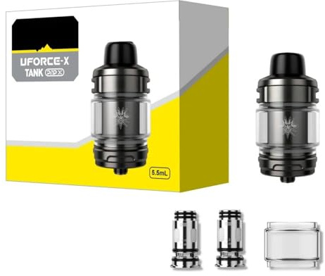 Original Atomizador VO-OPOO Uforce-X Tanque 5.5ml (GunMetal) Fit PnP X Coil 0.15Ω/0.2Ω Relleno superior deslizante para cigarrillo electrónico Drag 5 Kit Drag 4 Kit - No Nicotine
