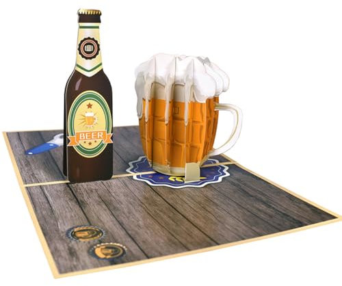 Vatertags-Grußkarte, 3D-Pop-Up-Dankeschön-Geburtstagskarte, Urlaubswünsche, Bier