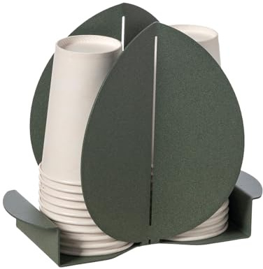 Arti & Mestieri Ficus - Porta Bicchieri di Design 100% Made in Italy - in Ferro, 11,2 x 16,7 cm (Verde Salvia)