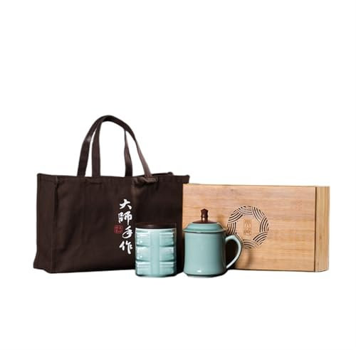 FCMWLKEJI Longquan Celadon Acid Branch Wood Cup Leaf Jar Combinazione Scatola di Ceramica Tazze da tè