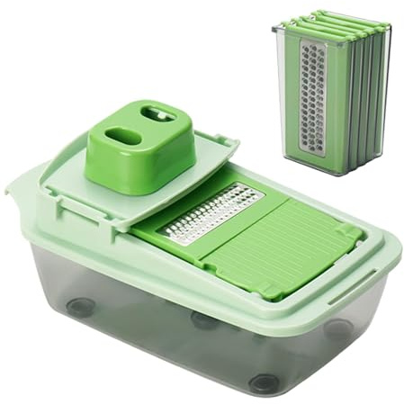 Picadora de verduras Picadora de verduras con recipiente,Picadora de alimentos rebanadora de pepinos multifuncional Cortador de tomates Picadora, Cortador de verduras para rallar rebanar P