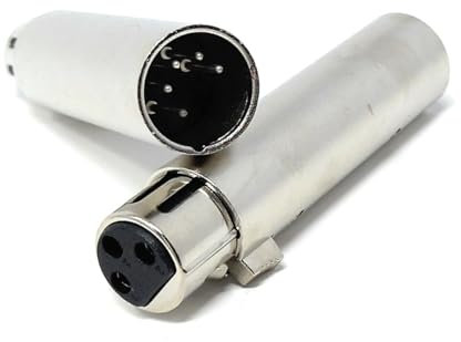 DRUT 1pcs. 5-Pin XLR Male to 3-Pin XLR Female DMX Converter Adapter – Audio Connector for DMX Stage Lighting, Dimmer Console, Microphone