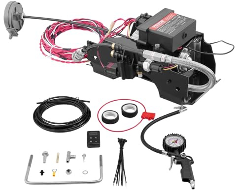VEVOR Kit de Contrôleur d'Amortisseur Pneumatique, Compresseur de Suspension Pneumatique sans Fil 12 V 100 PSI, avec Système à Chemin Unique, Gonfleur et Conduite d'Air, pour Camions Fourgonnettes