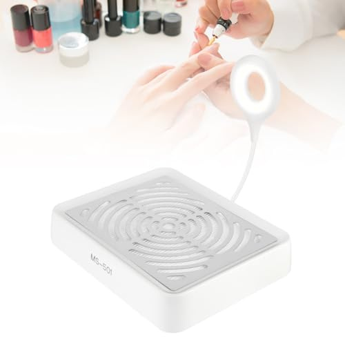 HOTUT Nagelstaubabsauger, Leistungsstarker Nagelsauger mit Filter & Lampe, Professionelle Staubabsaugung für Nägel, Nagelstaubsammler Einstellbare für Nagelstudio, Salon, Nageldesign & Maniküre