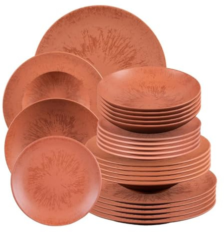 Table Passion - Service d'assiettes 24 pièces Onyx Terracotta