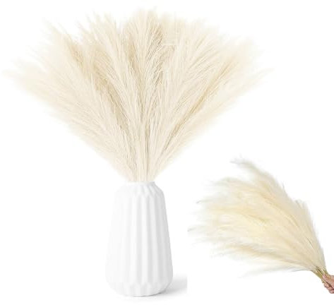 RXKFIGX 30 pcs Pampas Grass Artificial, 55cm Champagne Pampas Grass Deco, Pampasgra Deco Dried Flowers Dried Flowers Deco Artificial Flowers Plants for Wedding Office Bedroom Living Room