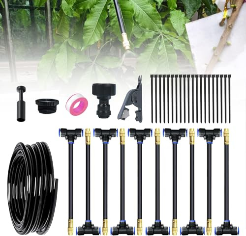 Bewässerungssystem Garten, 360° Curved Garden Automatic Irrigation System, Hochbeet Bewässerung Tropfbewässerung für Landschaft, Flower Bed und Terrasse Pflanzen(10m)