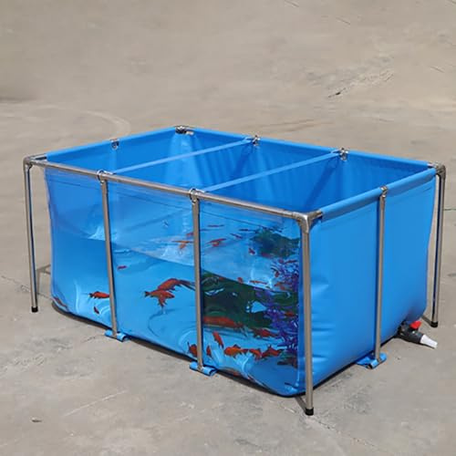 Bassin à carpes koï Hors Sol d'extérieur - Bassin Mobile pour la Culture de carpes koï, l'irrigation agricole et Le Stockage de l'eau (120 x 80 x 60 cm) - Durable, Facile à Installer, idéal