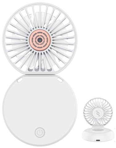 Tomedeks Mini Ventilador de Mano Portátil USB, Base, Ventilador Plegable de Escritorio para Oficina, Viajes,