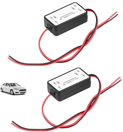 2 Pezzi Raddrizzatore Filtro Telecamera Posteriore, Filtro Telecamera Retromarcia 12V DC per Auto, Elimina Interferenze Schermo, Relè di Alimentazione con Condensatore Stabile, Facile Installazione