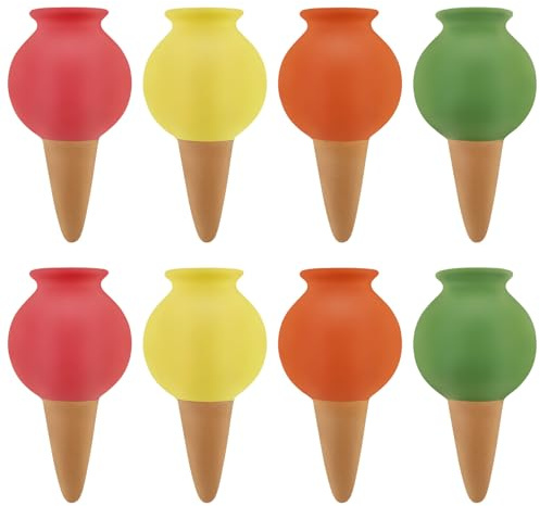 Piquets d'arrosage automatique en terre cuite pour intérieur ou extérieur - Plantes en pot - Utilisation facile - Facile à remplir - Libération lente à long terme - 4 couleurs