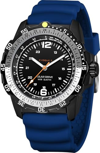 findtime Solar Watch Mens Military Analogue Watches Industrial Sport Waterproof Tactical Cool Designer Wrist Watch for Men Unidirectional Rotating Bezel Silicone Strap Alloy Case