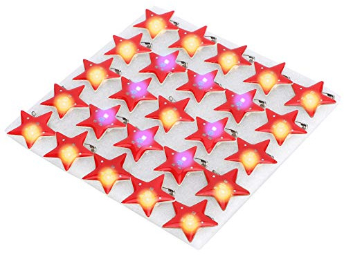 RiToEasysports 25 Stück Weihnachts-LED-Broschennadeln in Form eines Fünfzackigen Sterns, Batteriebetrieben für Kinderpartygeschenke und Kleidungsdekoration