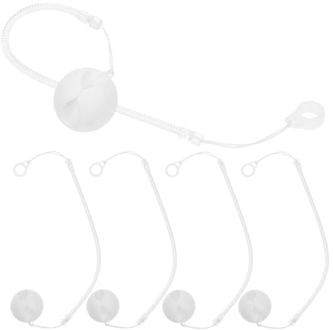 FUNOMOCYA 5 Stück Transparente Silikon Stift Halter mit Federband Selbstklebende Schreibtisch Stiftbasis mit Diebstahlschutz für Büro und Empfangstresen Praktische Counter Pen Holder