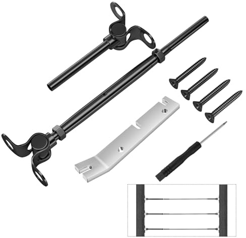 CKE 50 Pairs 3/16 Black Cable Railing Kit, Swage Toggle Turnbuckle for Wood Post, T316 Stainless Steel Cable Railing Hardware, Angle 180° Adjustable Cable Railing Kits for Stair Cable Railing, BCR25