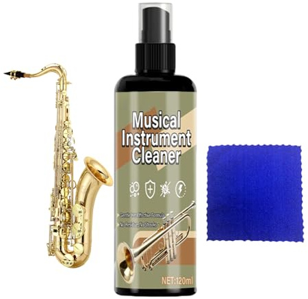Pulitore per Tromba,120ML Liquido per la Pulizia e la Cura di Flauto e Sassofono,Con Asciugamano E Spray Per La Pulizia Del Trombone | Per Strumenti In Metallo Rame Insegnanti Di Musica E Musicisti