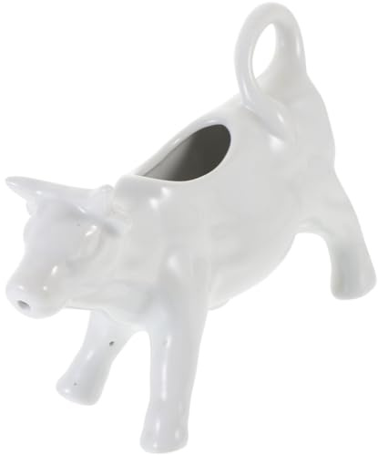 ELEOUTI Animal Shape Ceramic Milk Gravy Boat Cream Pitcher Jug for Serving Milk and Cream Lightweight White Porcelain Suitable for Table Decor and Restaurant Use